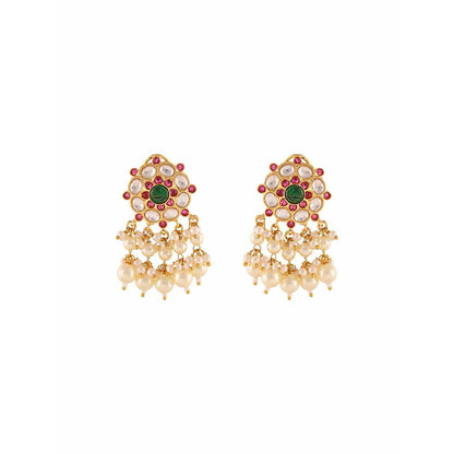 PRIHAN LUXURY Multi-Color Swaroop Pearl Choker Jewellery Set
