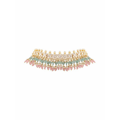 PRIHAN LUXURY Multi-Color Radiating Kundan Choker Jewellery Set