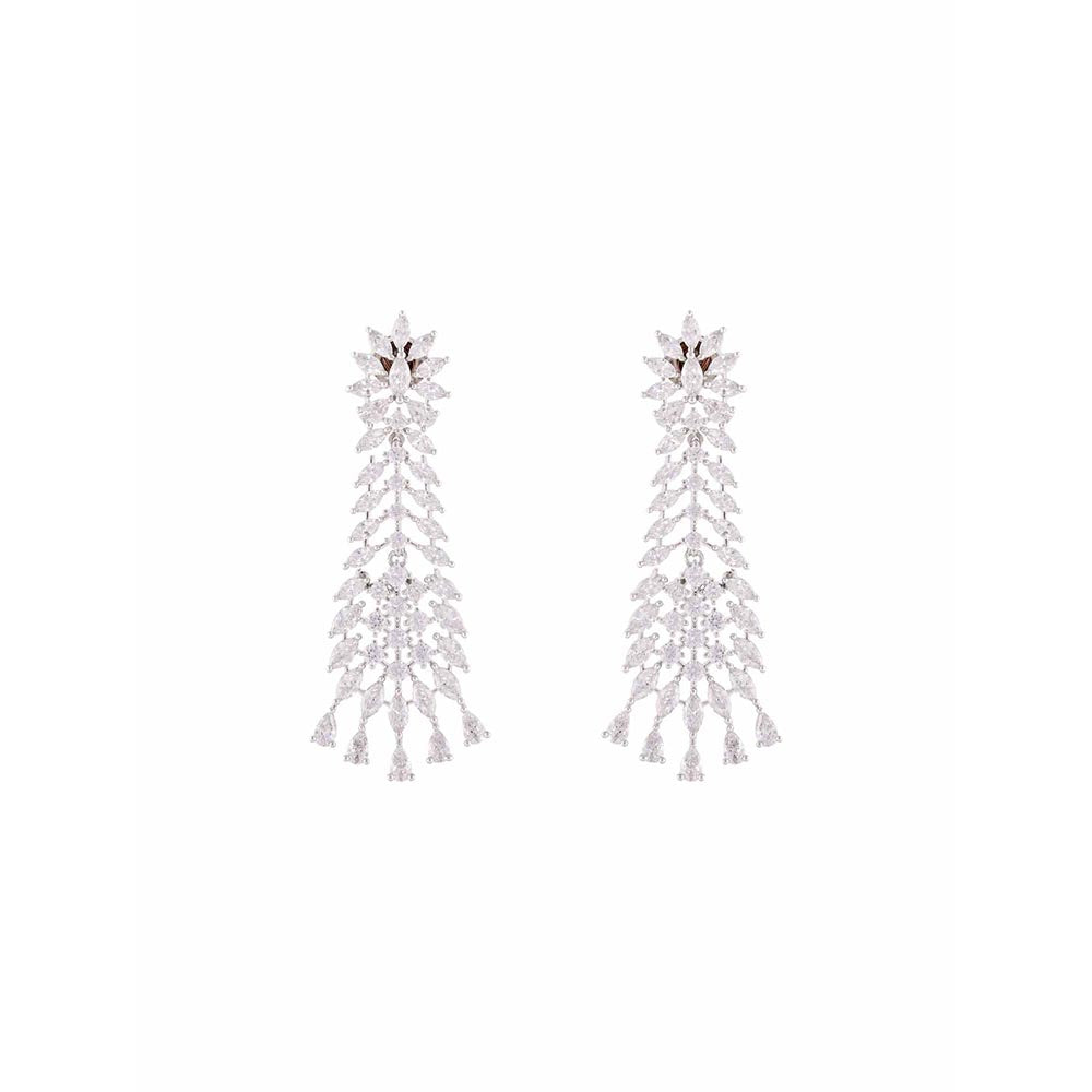 PRIHAN LUXURY White Diamond Delight Jewellery Set
