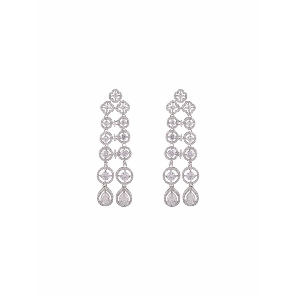 PRIHAN LUXURY White Splendid Charm Diamond Jewellery Set