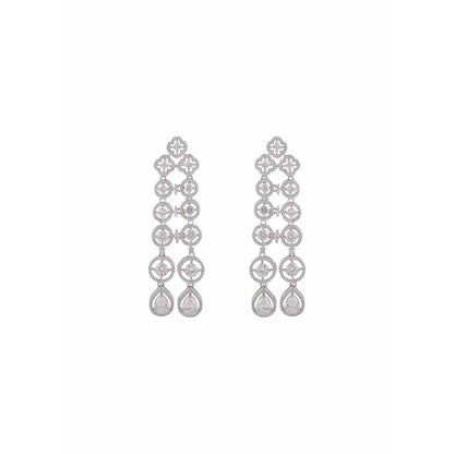 PRIHAN LUXURY White Splendid Charm Diamond Jewellery Set
