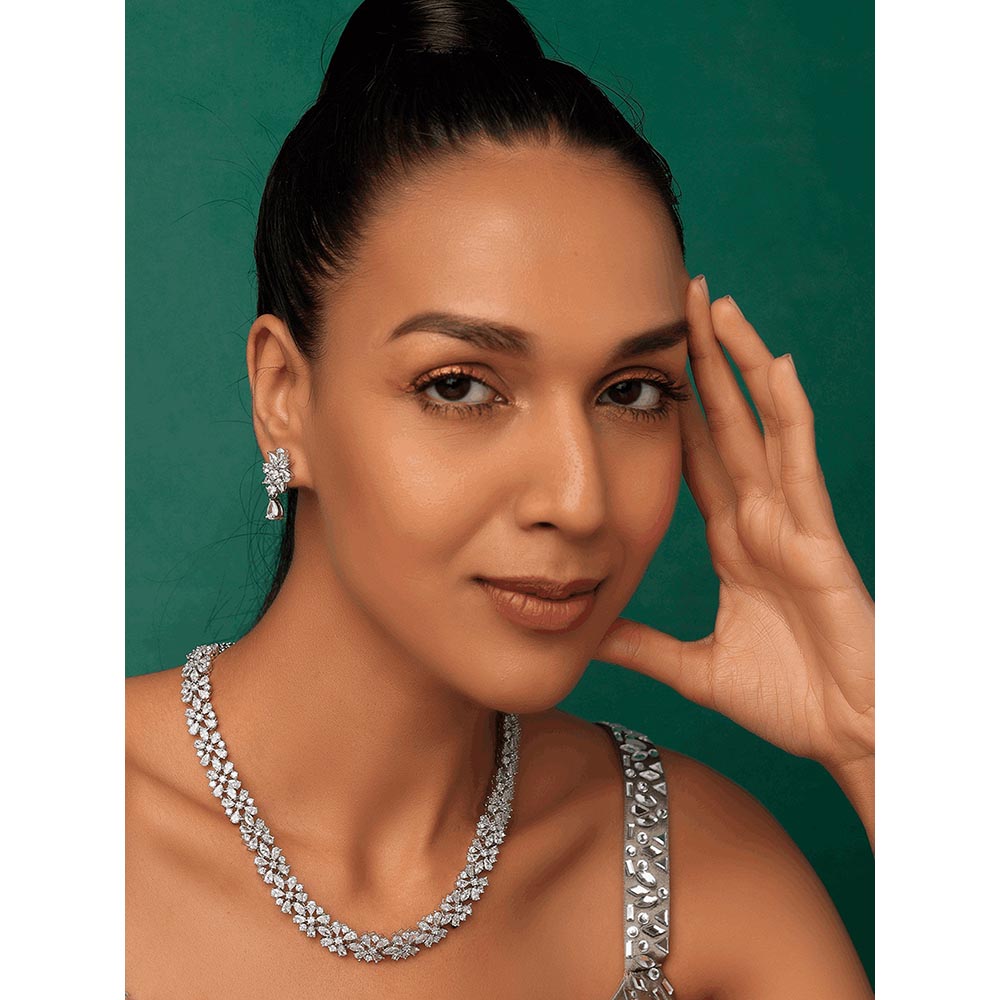 PRIHAN LUXURY White Celestial Charm Jewellery Set