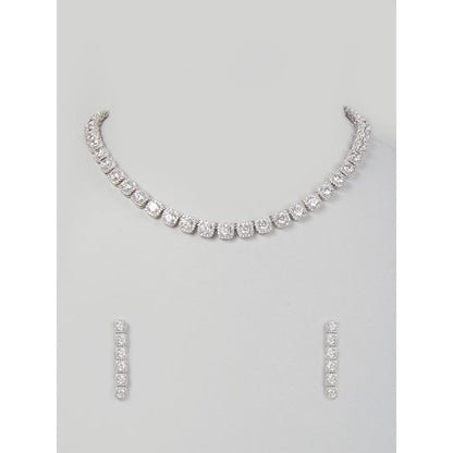 PRIHAN LUXURY White Classic Brilliance Jewellery Set