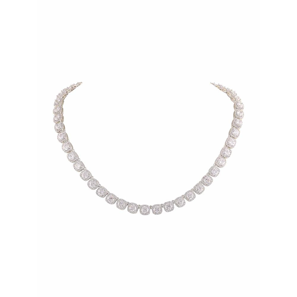 PRIHAN LUXURY White Classic Brilliance Jewellery Set