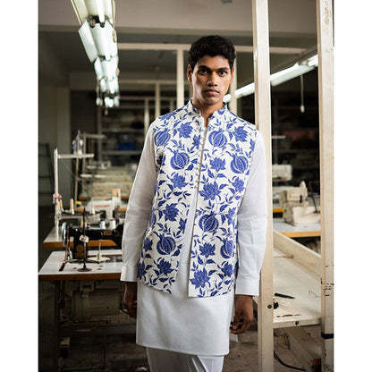 Project Bandi White Anar Open Nehru Jacket