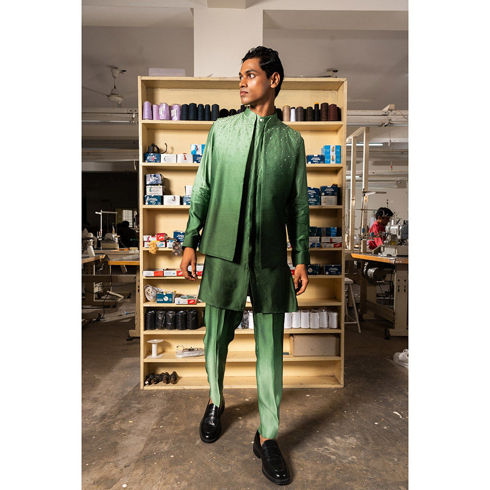Project Bandi Green Yara Open Nehru Jacket