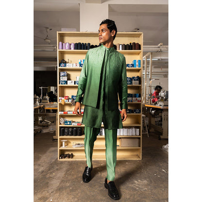 Project Bandi Green Yara Open Nehru Jacket