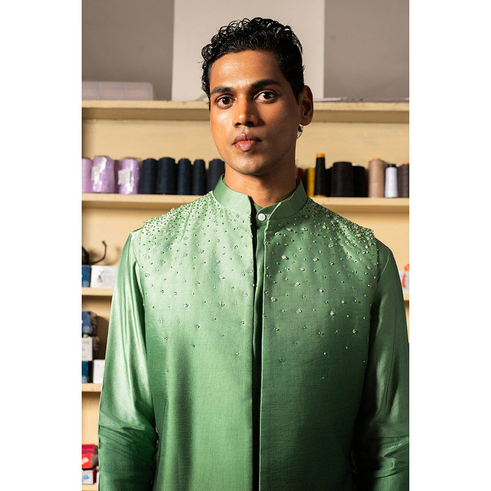 Project Bandi Green Yara Open Nehru Jacket