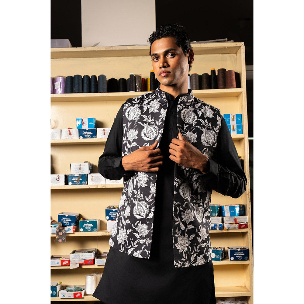 Project Bandi Black Anar Open Nehru Jacket