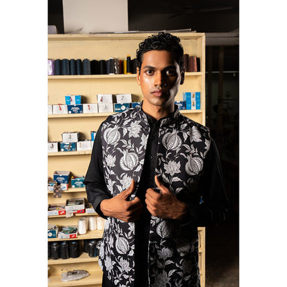 Project Bandi Black Anar Open Nehru Jacket