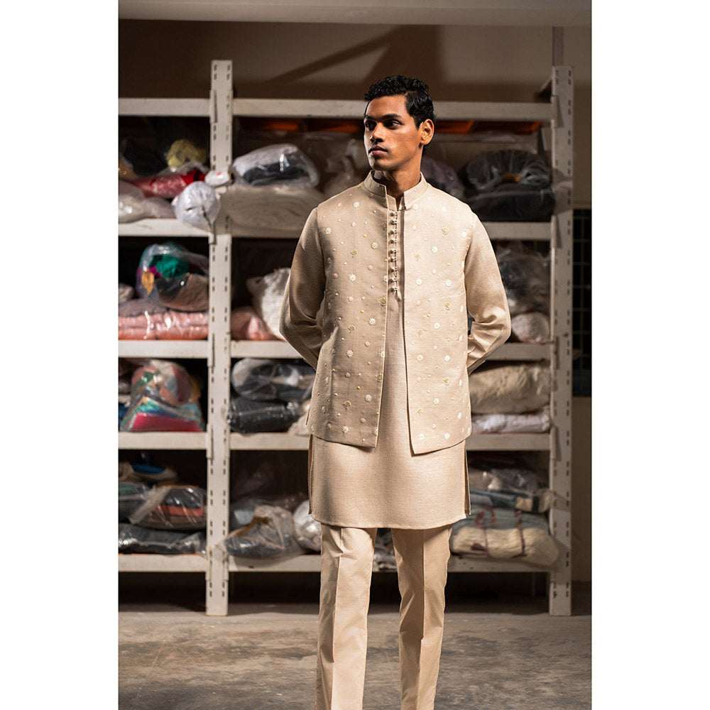Project Bandi Beige Ruh Open Nehru Jacket