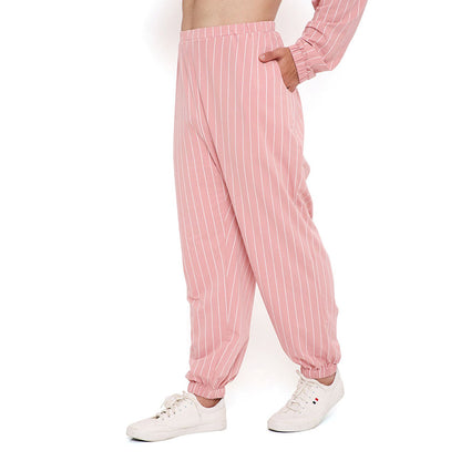 PS Men by Payal Singhal Rose Pink Stripe Lycra Kurta With Salwar Pant (Set of 2)