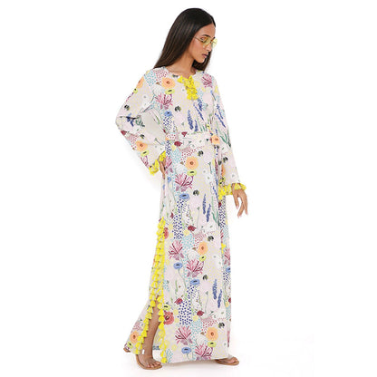 PS Pret by Payal Singhal Stone Bee Print Art Crepe Long Beyza Kaftan (Set of 2)