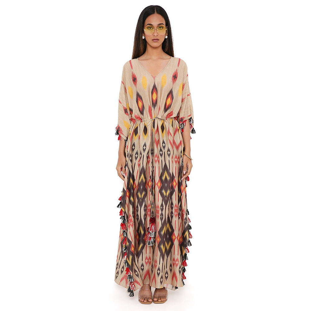 PS Pret by Payal Singhal Mexico Print Silkmul Kaftan with Tassels