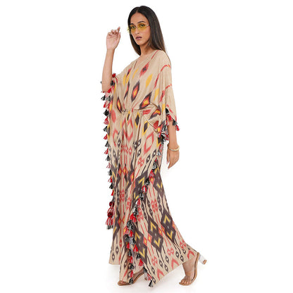 PS Pret by Payal Singhal Mexico Print Silkmul Kaftan with Tassels