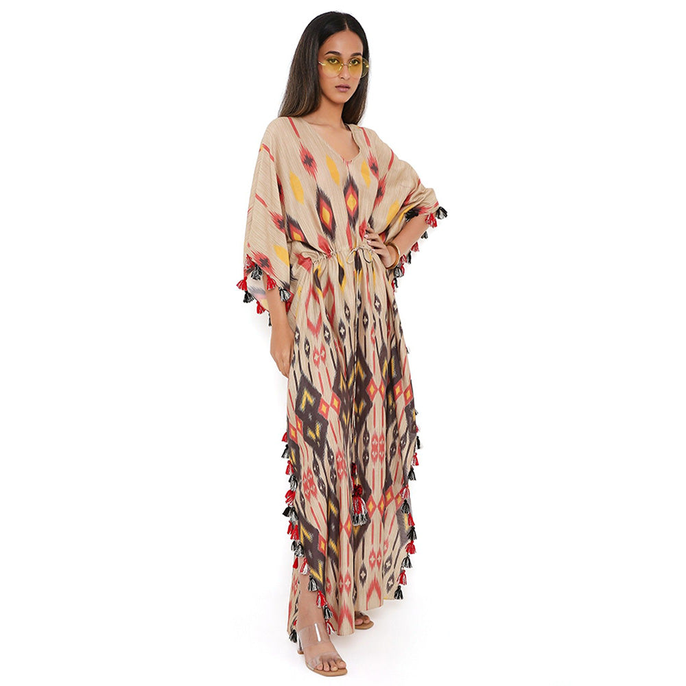 PS Pret by Payal Singhal Mexico Print Silkmul Kaftan with Tassels