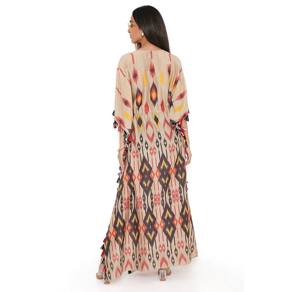 PS Pret by Payal Singhal Mexico Print Silkmul Kaftan with Tassels