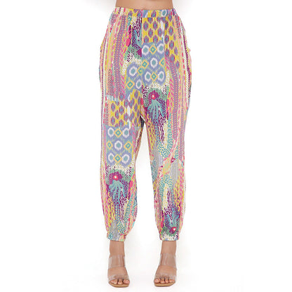 PS Pret by Payal Singhal Lime African Print Crepe Top and Jogger Pants (Set of 2)