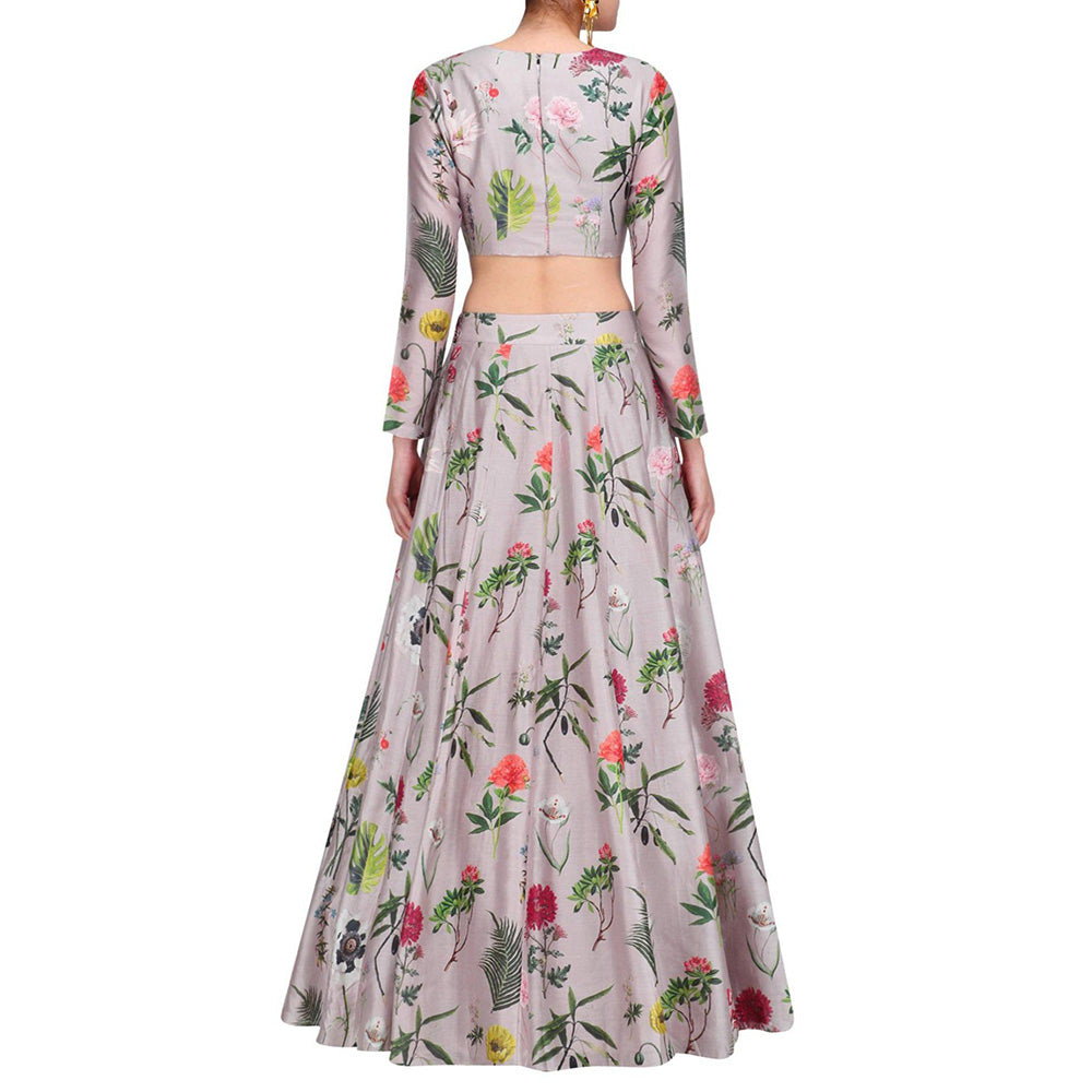 PS Pret by Payal Singhal Lavender Printed Choli And Lehenga With Dupatta (Set of 3)