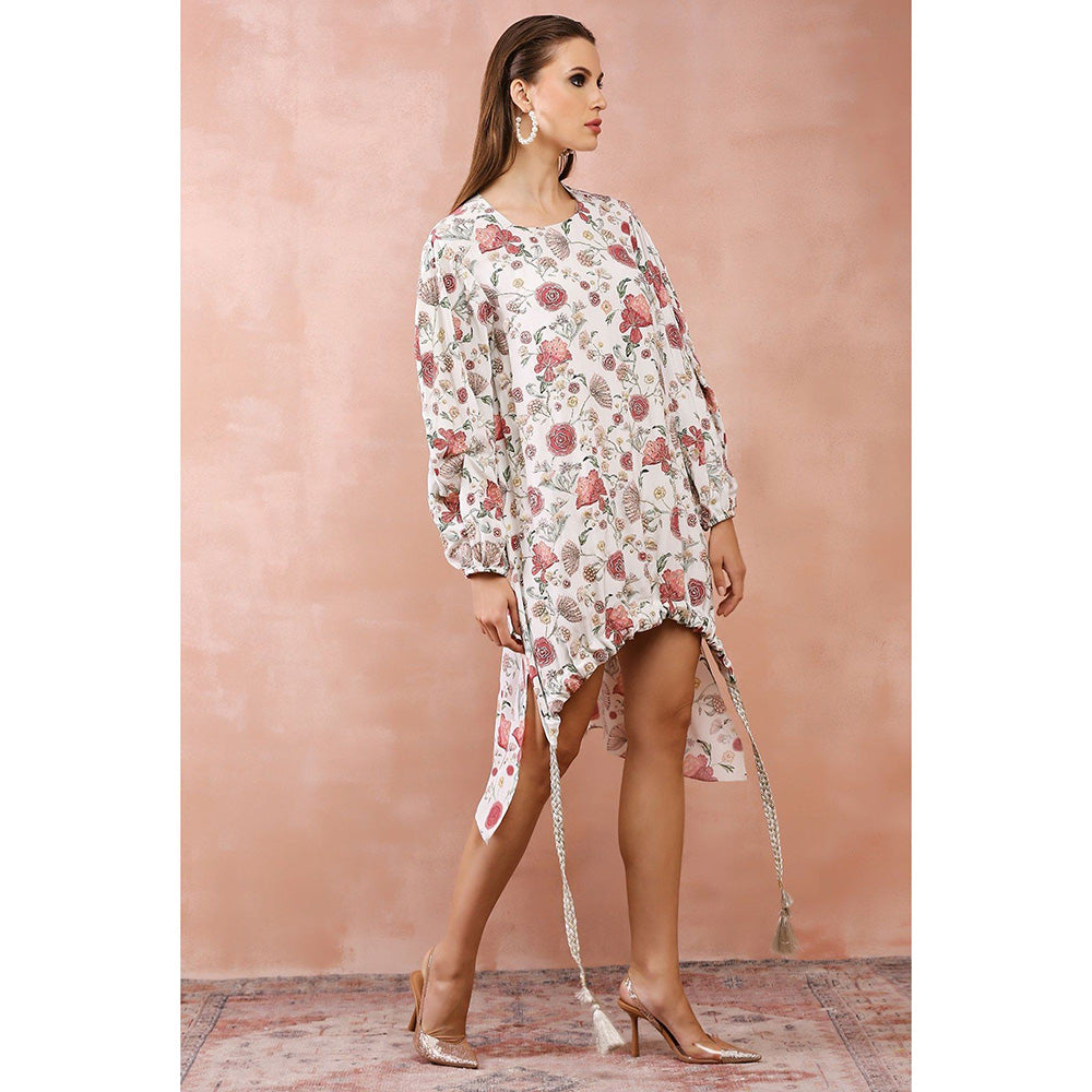 PS Pret by Payal Singhal White Gulbagh Print Front Embroidered Balloon Dress