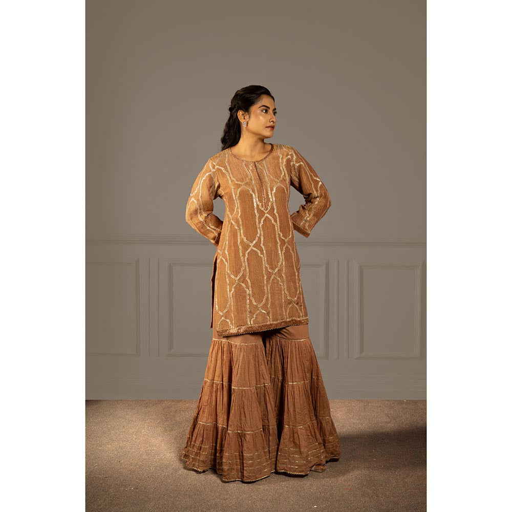 Punam Khetann Kanch Kala Kurti with Sharara & Dupatta