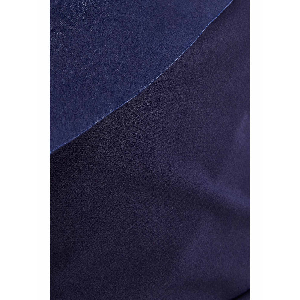 Quiz Clothing Navy Blue Scuba Crepe Maxi Satin Maxi Dress