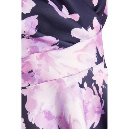 Quiz Clothing Navy Blue Floral Scuba Foam Dress
