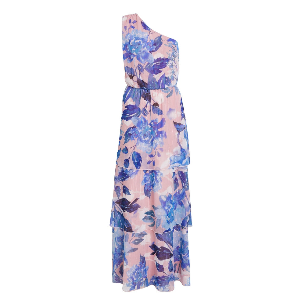 Quiz Clothing Multicolor One Shoulder Sleeveless Layered Maxi Dress