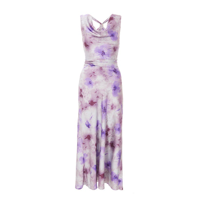 Quiz Clothing Lavender Satin Sleeveless Cowl Neck Bodycon Maxi Dress