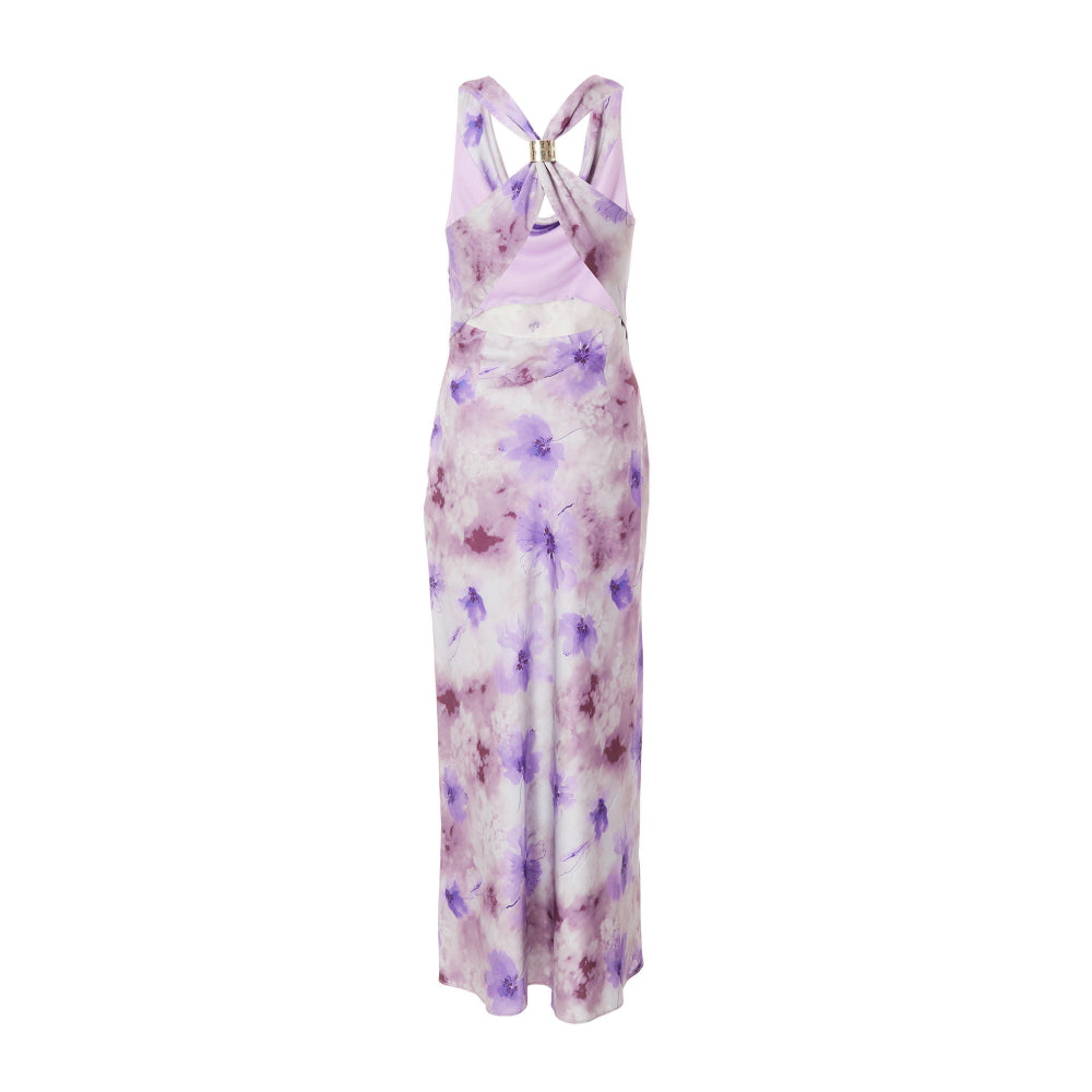 Quiz Clothing Lavender Satin Sleeveless Cowl Neck Bodycon Maxi Dress