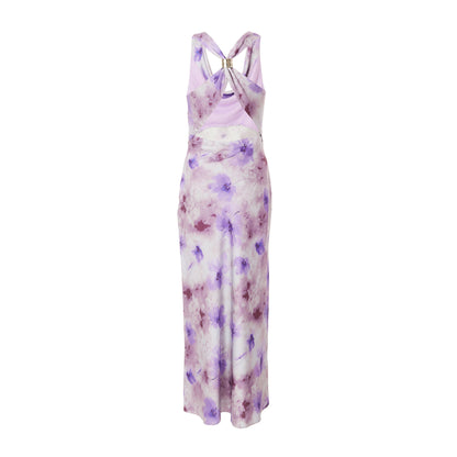Quiz Clothing Lavender Satin Sleeveless Cowl Neck Bodycon Maxi Dress