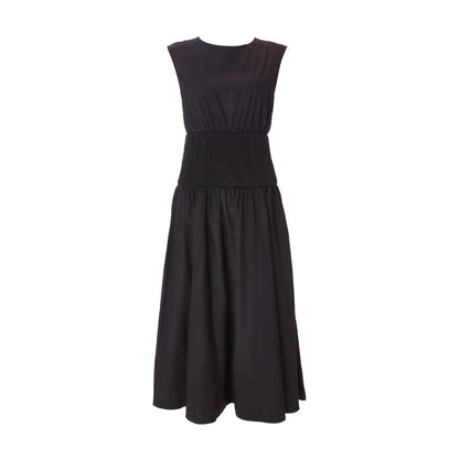Quiz Clothing Black Round Neck Sleeveless Waisted Midi Dress