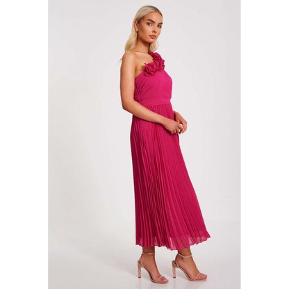 Quiz Clothing Magenta Women A-Line Dress With Belt