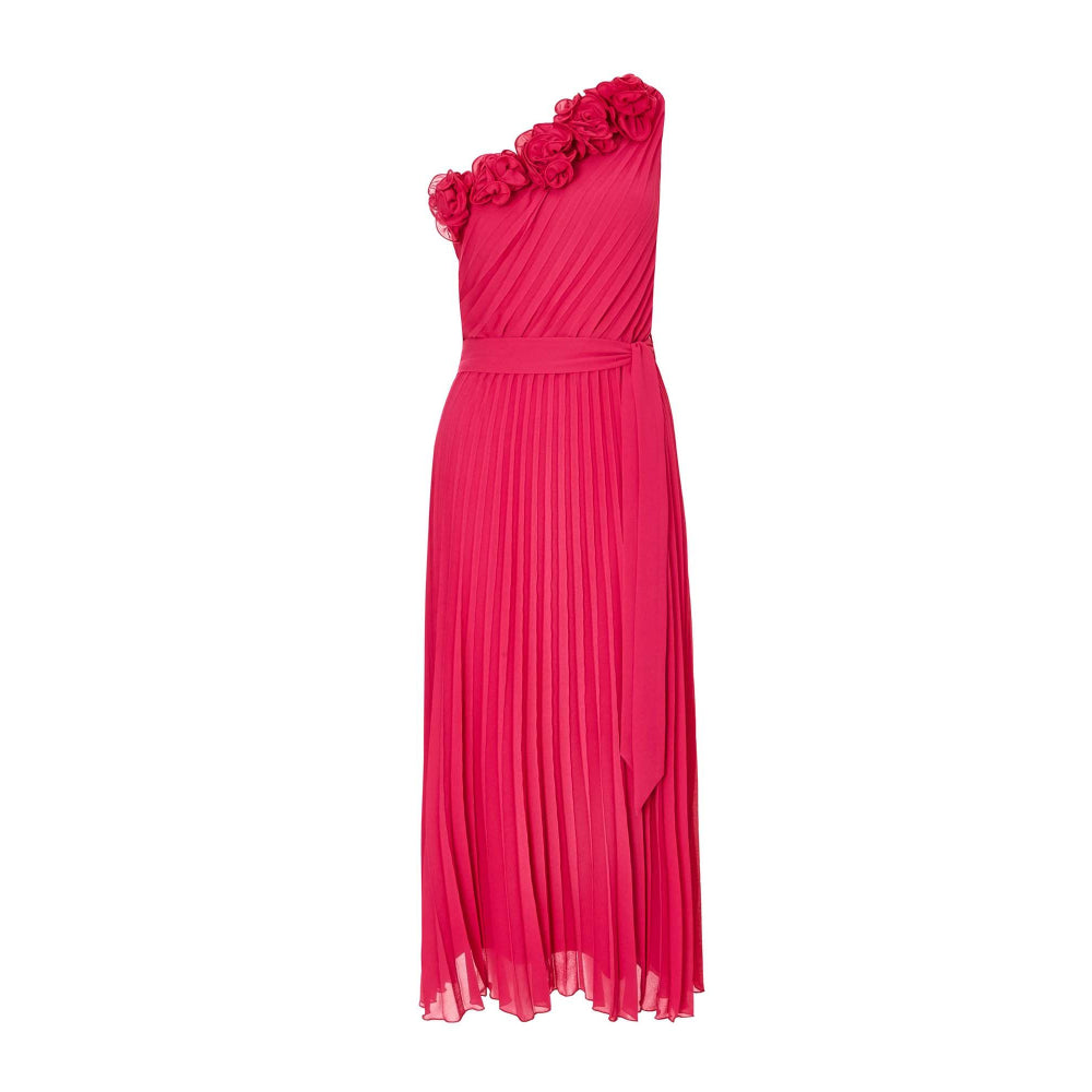Quiz Clothing Magenta Women A-Line Dress With Belt