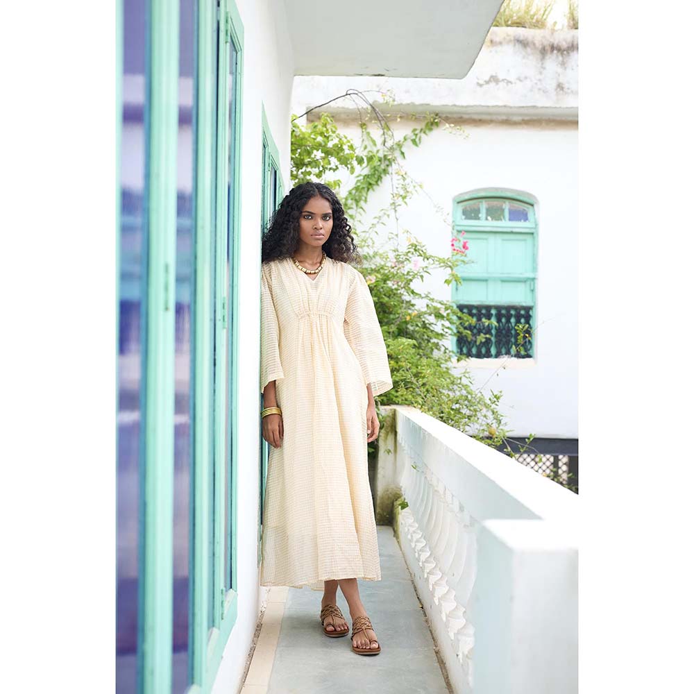 Raas Life Cream Shringara Chanderi Dress
