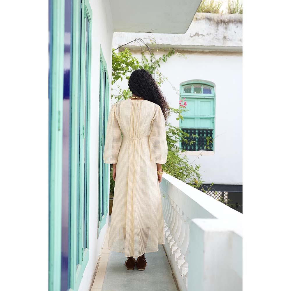 Raas Life Cream Shringara Chanderi Dress