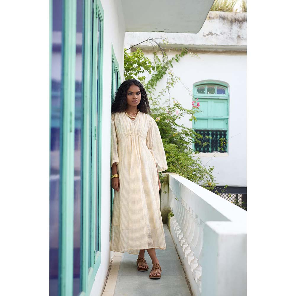 Raas Life Cream Shringara Chanderi Dress