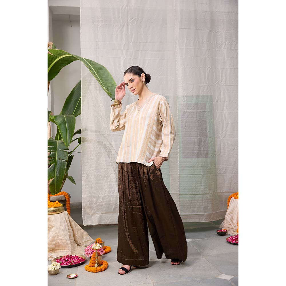 Raas Life Kaveri Brown Palazzo