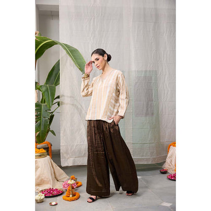 Raas Life Kaveri Brown Palazzo