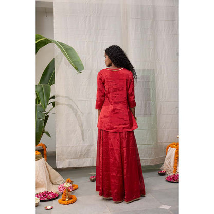 Raas Life Dhara Zari Chanderi Solid Kurta and Palazzo (Set of 2)