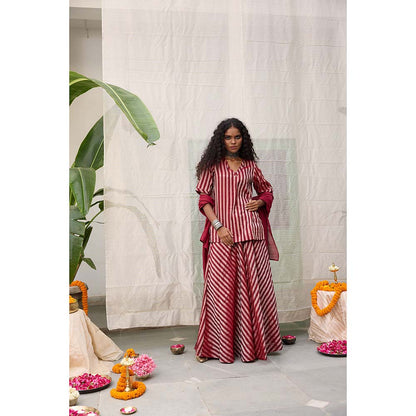 Raas Life Amala Zari Chanderi Kurta with Palazzo and Dupatta (Set of 2)