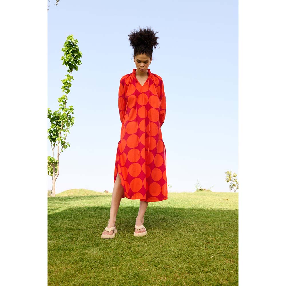 Raas Life Red Daisy Printed Dress