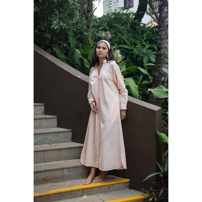 Raas Life Peach Cosy Solid Dress