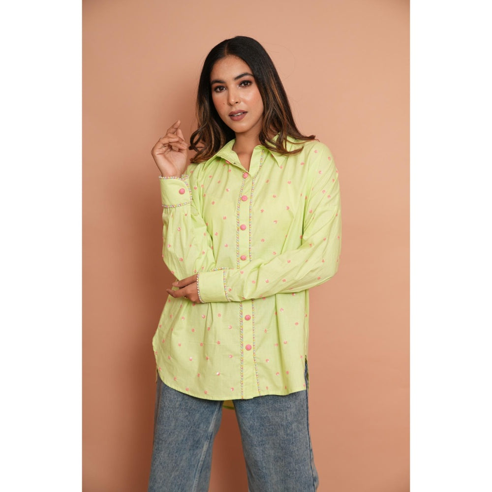 Rabnoor K Sethi Yellow Meant Formal Embroidered Shirt