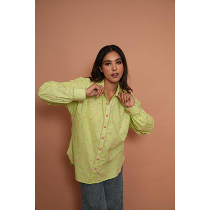 Rabnoor K Sethi Yellow Meant Formal Embroidered Shirt