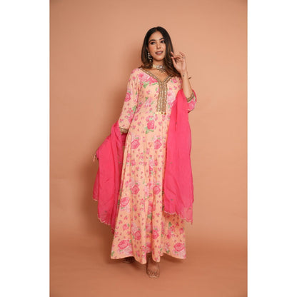 Rabnoor K Sethi Blush Pink Anarkali with Pyjama and Dupatta (Set of 3)