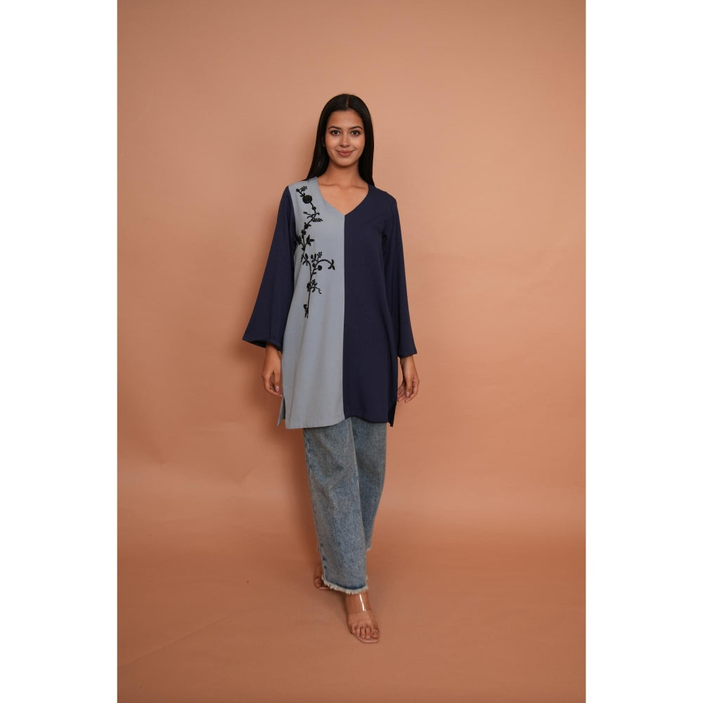 Rabnoor K Sethi Pastel Blue Embroidered Kurti