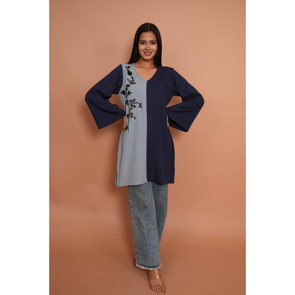 Rabnoor K Sethi Pastel Blue Embroidered Kurti