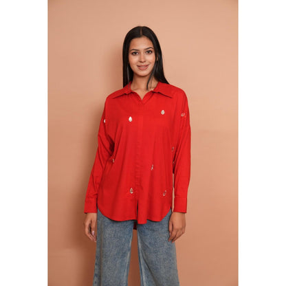 Rabnoor K Sethi Red Shirt
