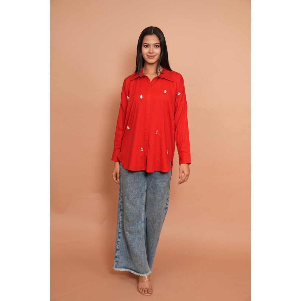 Rabnoor K Sethi Red Shirt